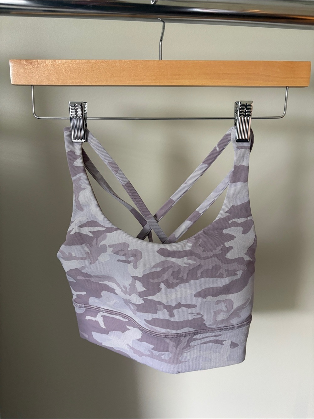 lululemon athletica Lavender Camo Strappy Sports Bra